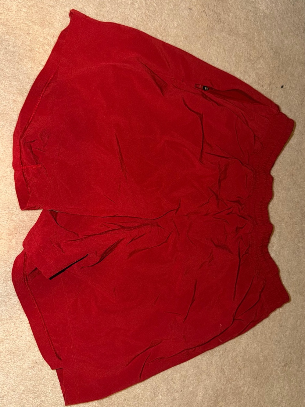 Men's Red Lululemon Pacebreaker Athletic Shorts